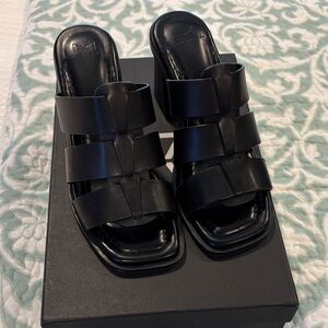 Marc Fisher Black Leather Sandals